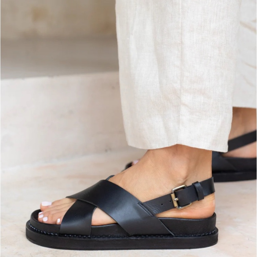 Liberte Leather Sandals with Adjustable Ankle Strap